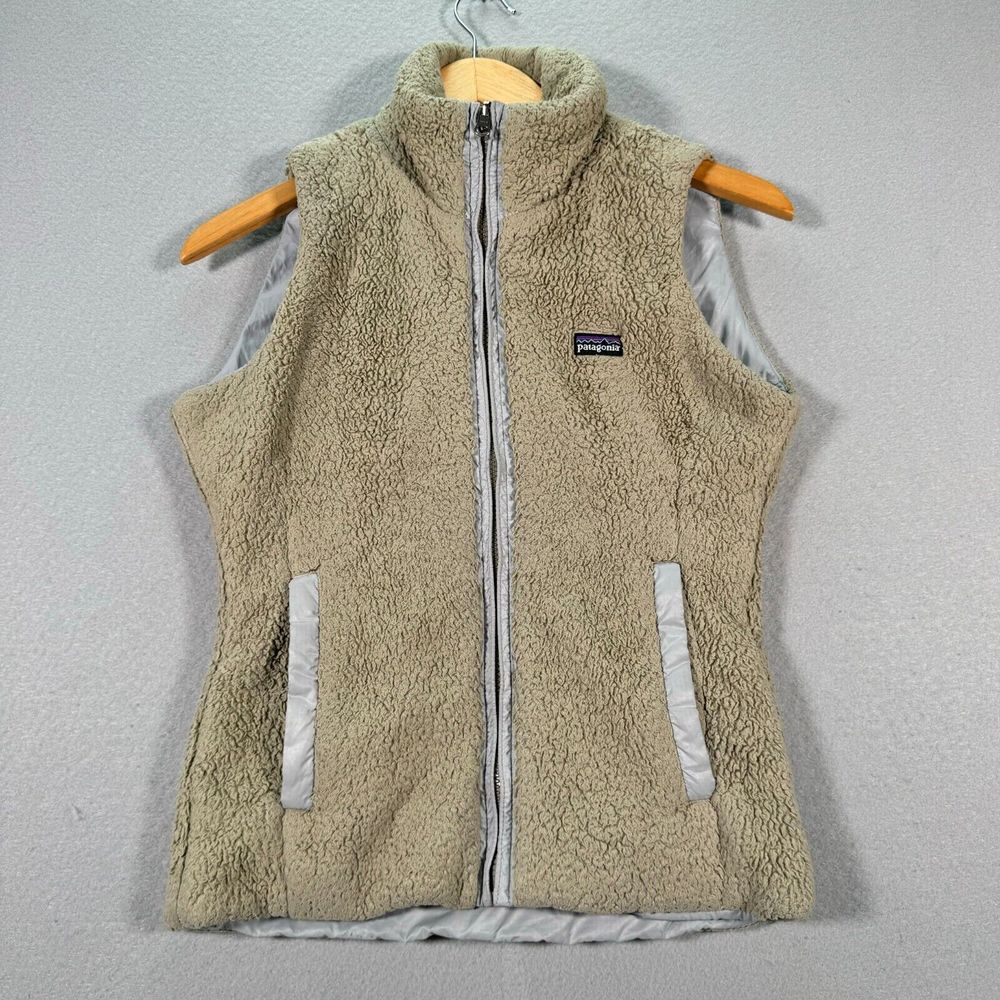Patagonia Sherpa Fleece Vest Jacket Womens Small Brown Sport Activewear Full Zip